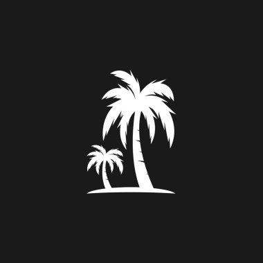 Palm Coconut Tree Logo Simgesi Silueti