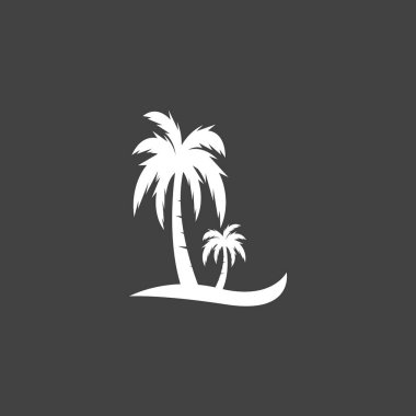Palm Coconut Tree Logo Simgesi Silueti