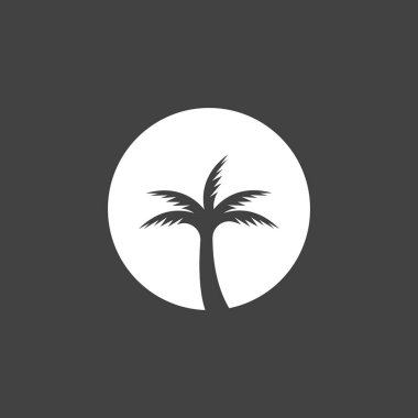 Palm Coconut Tree Logo Simgesi Silueti