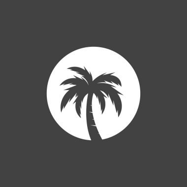 Palm Coconut Tree Logo Simgesi Silueti