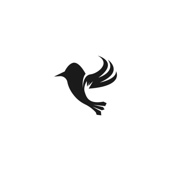 Mırıldayan Kuş Silueti Sanat Logosu Çizimi — Stok Vektör