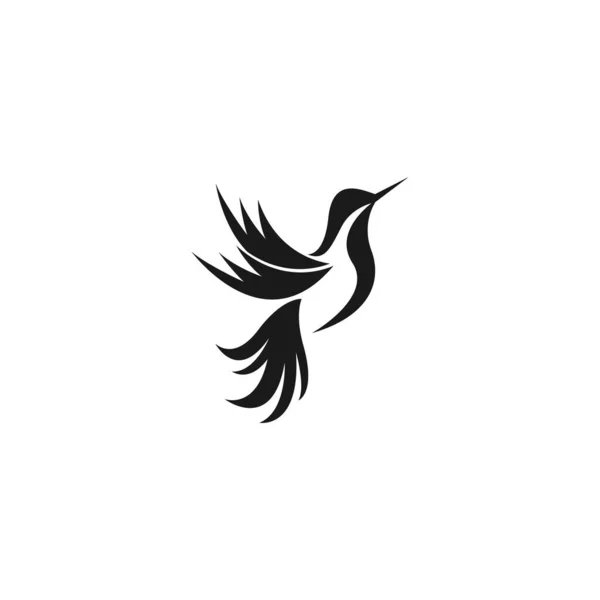 Humming Ptak Sylwetka Sztuka Logo Wektor Ilustracja — Wektor stockowy