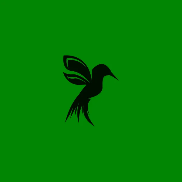 Mırıldayan Kuş Silueti Sanat Logosu Çizimi — Stok Vektör