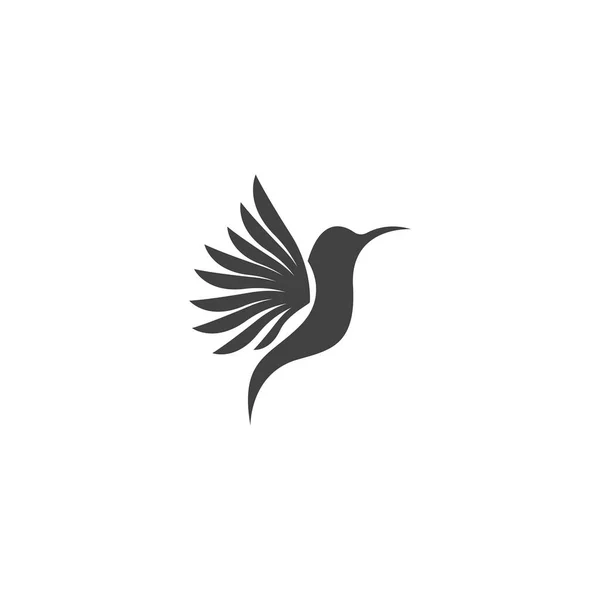 Humming Pássaro Silhueta Arte Logotipo Vetor Ilustração — Vetor de Stock