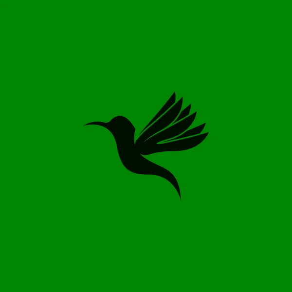 Humming Fugl Silhuet Art Logo Vektor Illustration – Stock-vektor