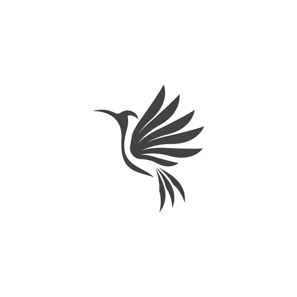 Humming Fugl Silhuet Art Logo Vektor Illustration – Stock-vektor