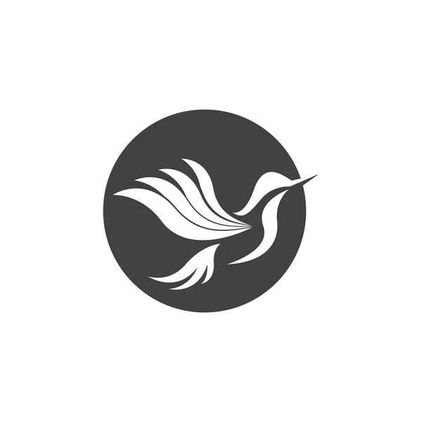 Humming Bird Silueta Art Logo Vektorové Ilustrace — Stockový vektor