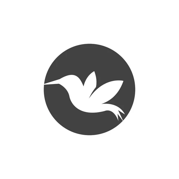 Humming Πουλί Σιλουέτα Τέχνη Λογότυπο Διάνυσμα Εικονογράφηση — Διανυσματικό Αρχείο