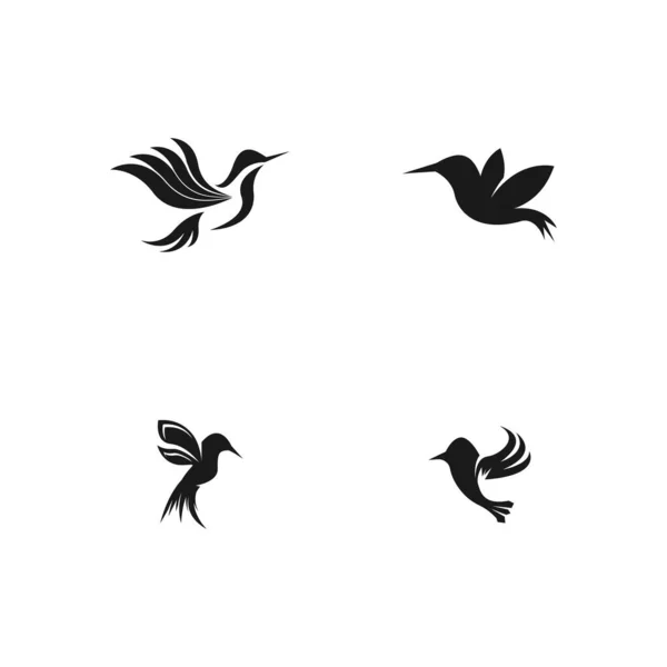 Bersenandung Siluet Burung Gambar Logo Seni Vektor Gambar - Stok Vektor