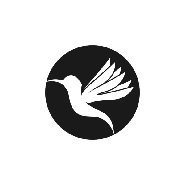 Humming Uccello Silhouette Arte Logo Vettoriale Illustrazione — Vettoriale Stock
