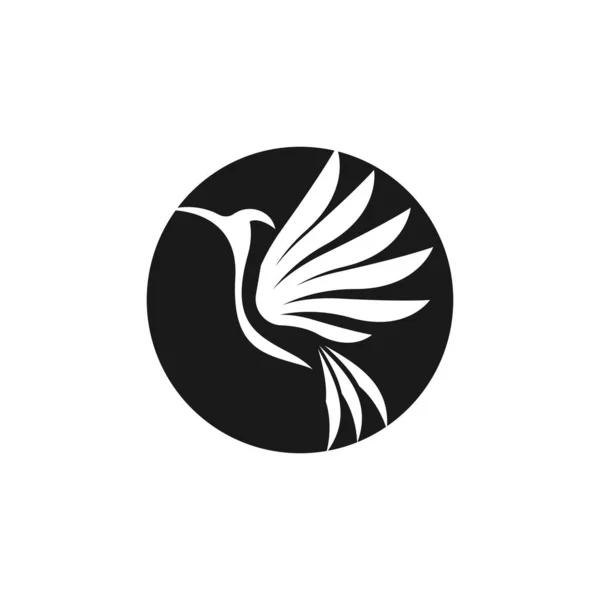 Humming Bird Silhouette Art Logo Vector Illustration — Stock Vector
