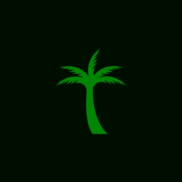 Palm Coconut Träd Logotyp Ikonen Siluett — Stock vektor