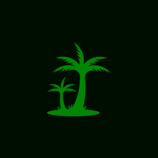 Palm Coconut Árvore Logotipo Ícone Silhueta —  Vetores de Stock