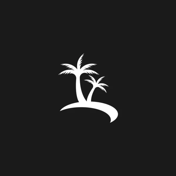 Silhouette Icône Logo Cocotier Palmier — Image vectorielle