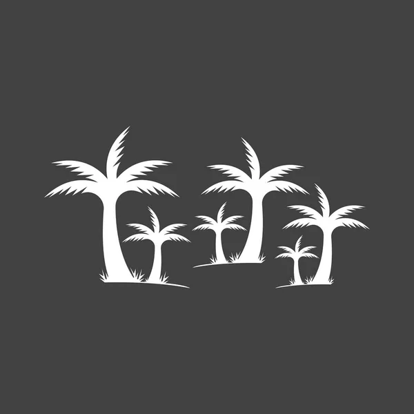 Palm Coconut Árvore Logotipo Ícone Silhueta — Vetor de Stock