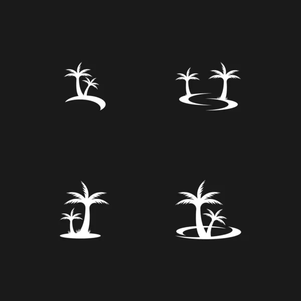 Palm Coconut Tree Logo Ikona Sylwetka — Wektor stockowy