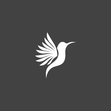 Mırıldayan kuş silueti sanat logosu çizimi
