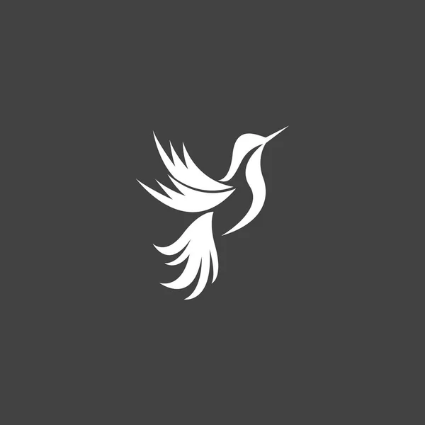 Humming Πουλί Σιλουέτα Τέχνη Λογότυπο Διάνυσμα Εικονογράφηση — Διανυσματικό Αρχείο