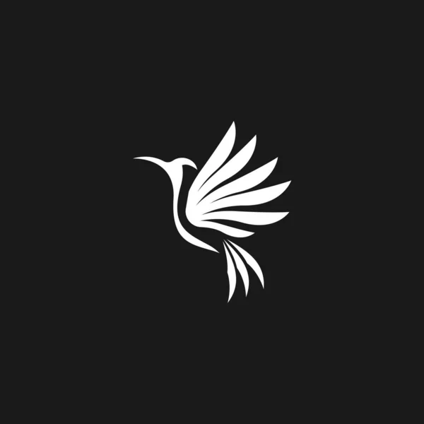 Kolibri Silhouette Kunst Logo Vektor Illustration — Stockvektor
