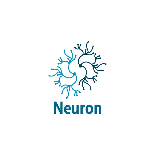 Plantilla Vector Símbolo Logotipo Neurona — Vector de stock