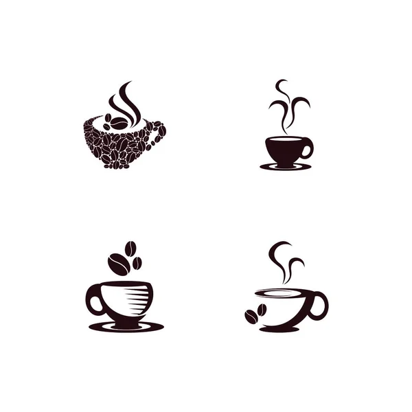 Ikone Der Kaffeetasse Und Symbol Vector Template Illustration — Stockvektor