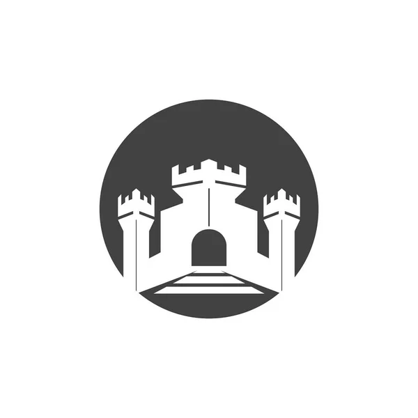 Modelo Ilustração Vetor Logotipo Castelo —  Vetores de Stock