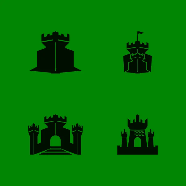 Modèle Illustration Vectorielle Logo Château — Image vectorielle