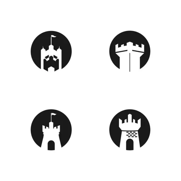 Kale Logo Vektör Resimleme Şablonu — Stok Vektör