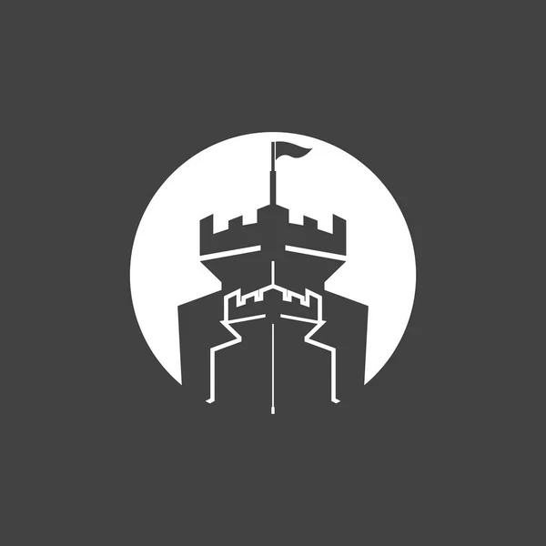 Kale Logo Vektör Resimleme Şablonu — Stok Vektör