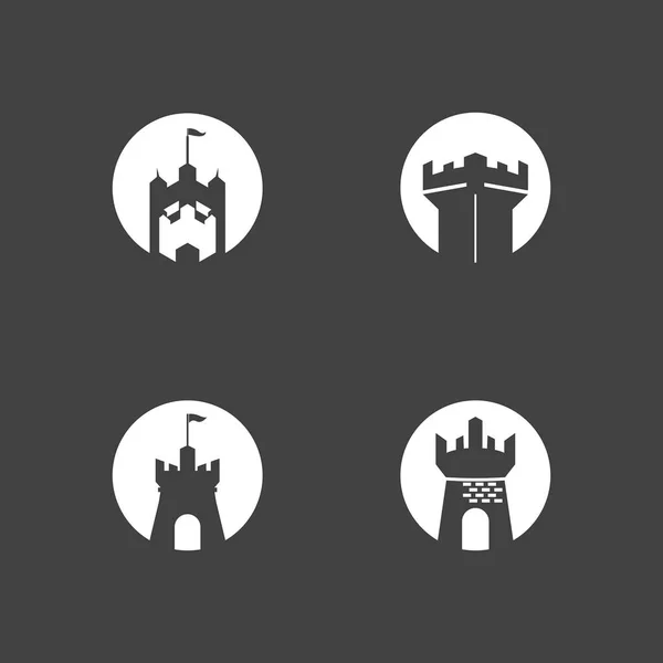 Modèle Illustration Vectorielle Logo Château — Image vectorielle