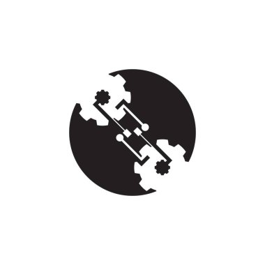 Business Technology Logo Vektör Şablonu İllüstrasyonu