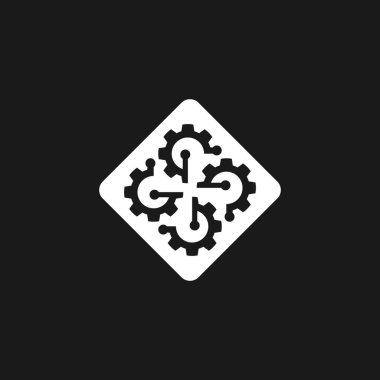 Business Technology Logo Vektör Şablonu İllüstrasyonu