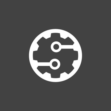 Business Technology Logo Vektör Şablonu İllüstrasyonu