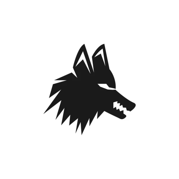 Wolf Silhouet Pictogram Symbool Vector Sjabloon Illustratie — Stockvector