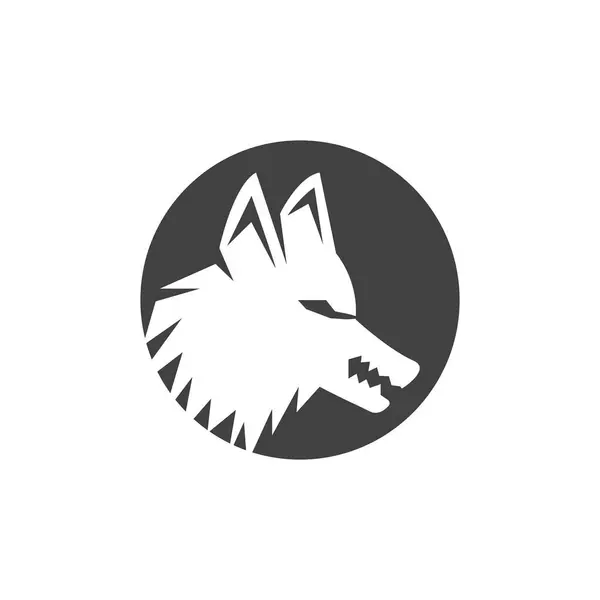 Illustration Modèle Vectoriel Icône Symbole Silhouette Loup — Image vectorielle