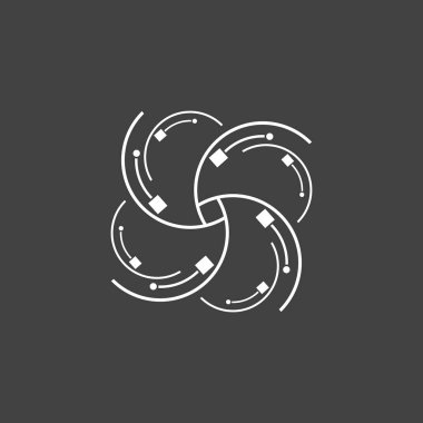 Çember Çember Girdabı Soyut Logo Vektörü