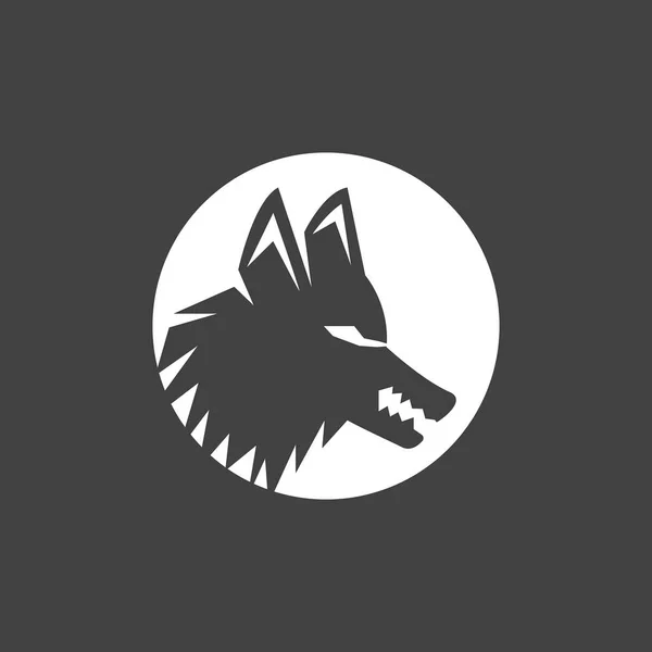 Illustration Modèle Vectoriel Icône Symbole Silhouette Loup — Image vectorielle