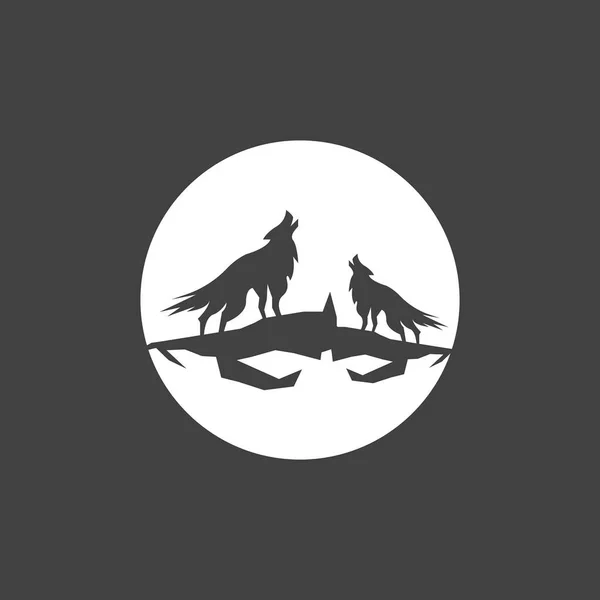 Wolf Silhouette Icon Und Symbol Vector Template Illustration — Stockvektor