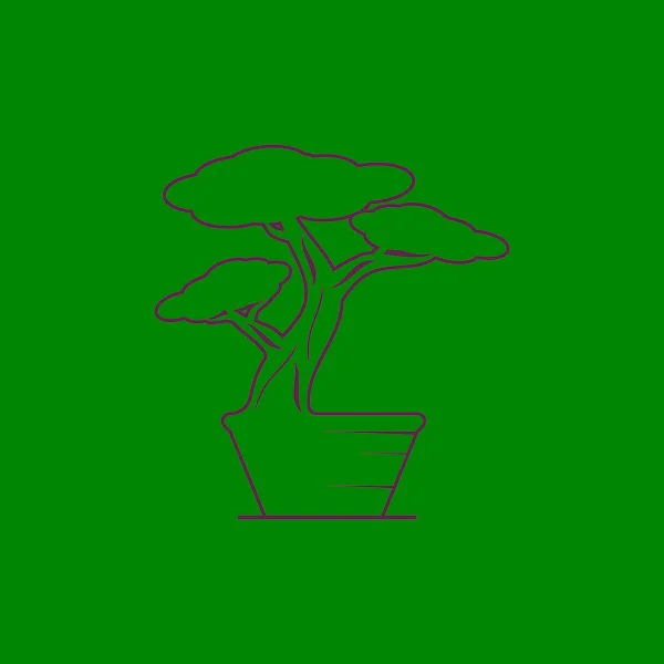 Disegno Logo Bonsai Mini Piccolo Albero Della Pianta Giapponese Silhouette — Vettoriale Stock
