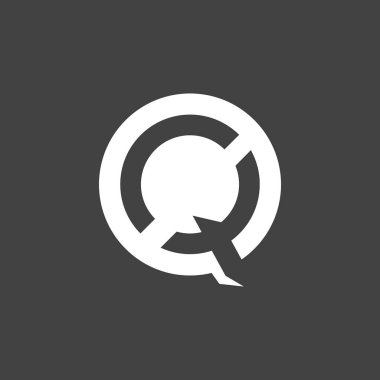 Q Harfi Simgesi ve Sembol Şablonu