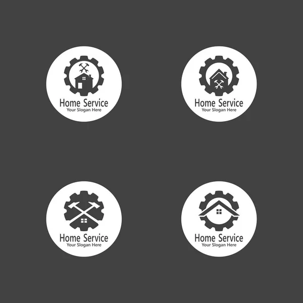 Home Service Construção Logotipo Vector Template — Vetor de Stock