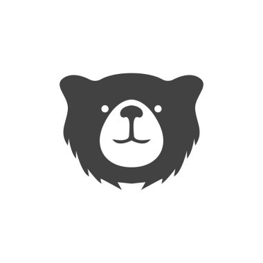 Ayı Simgesi ve Sembol Vektör Şablonu İllüstrasyonu