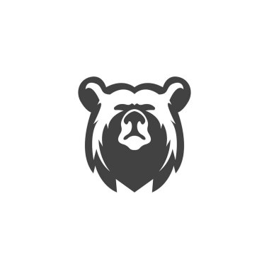 Ayı Simgesi ve Sembol Vektör Şablonu İllüstrasyonu