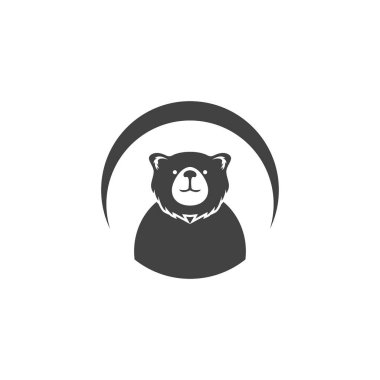 Ayı Simgesi ve Sembol Vektör Şablonu İllüstrasyonu