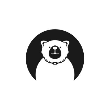 Ayı Simgesi ve Sembol Vektör Şablonu İllüstrasyonu