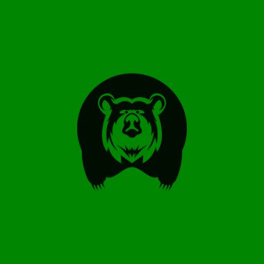 Ayı Simgesi ve Sembol Vektör Şablonu İllüstrasyonu