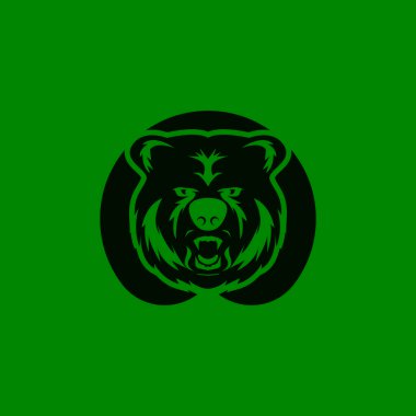 Ayı Simgesi ve Sembol Vektör Şablonu İllüstrasyonu