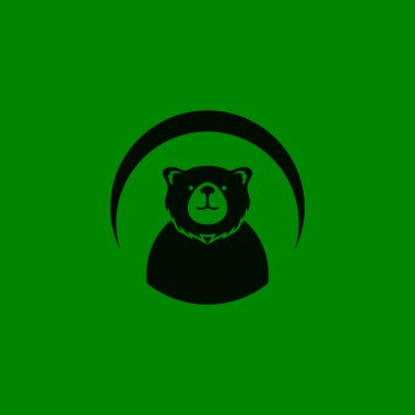 Ayı Simgesi ve Sembol Vektör Şablonu İllüstrasyonu