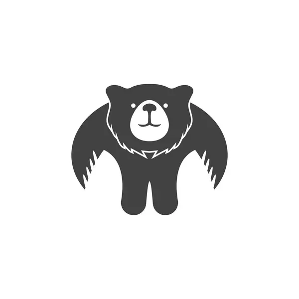 Ikona Medvěda Ukázka Vektorové Šablony Symbolu — Stockový vektor