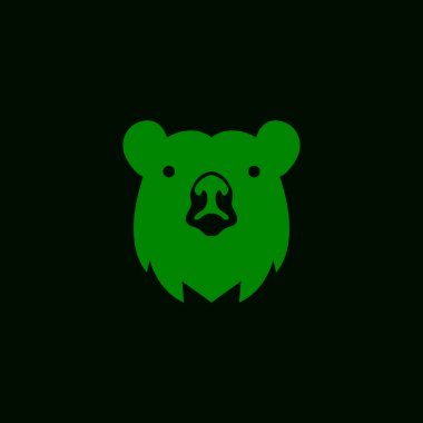 Ayı Simgesi ve Sembol Vektör Şablonu İllüstrasyonu